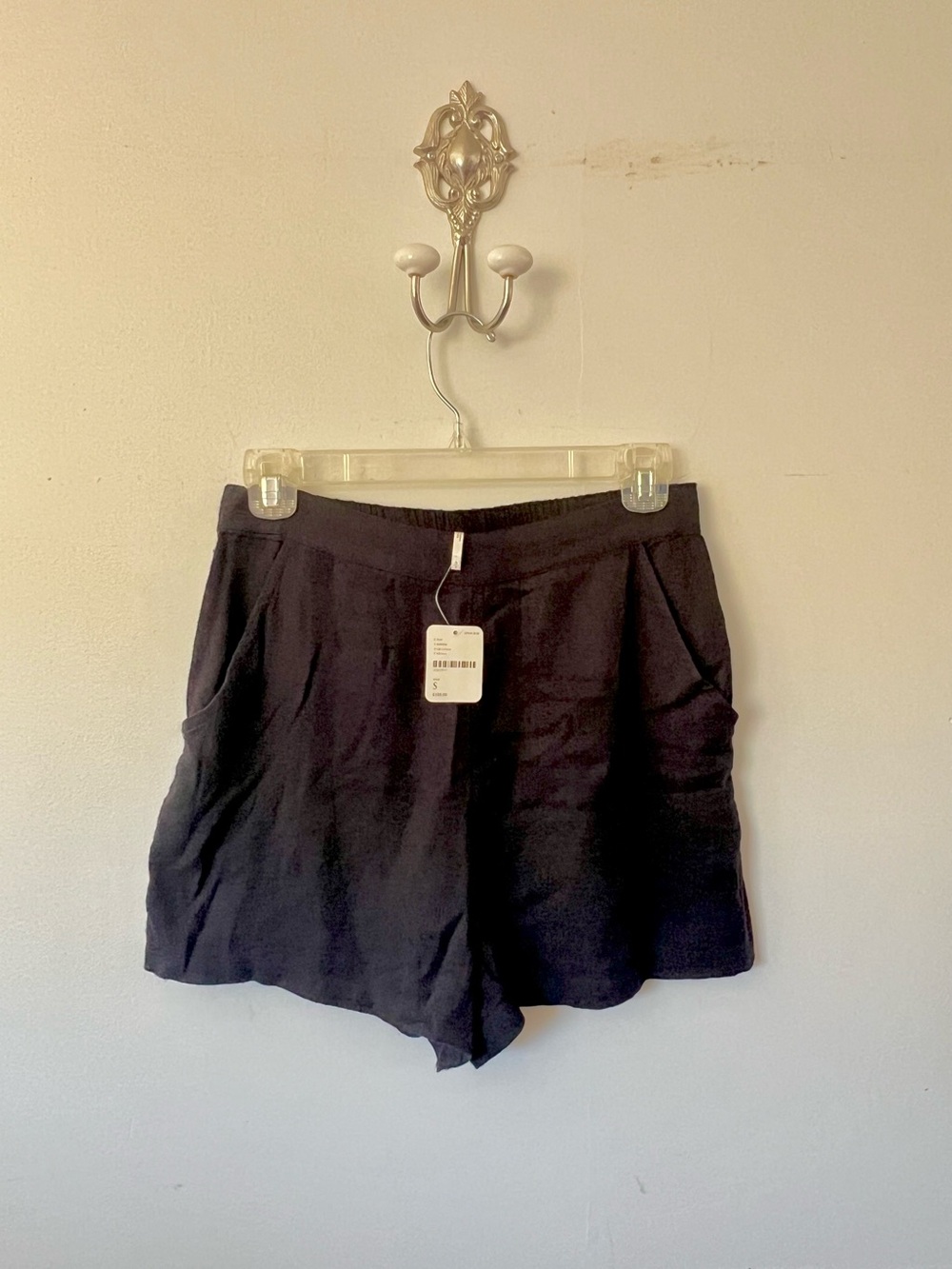 Free People Black High-Waist Pull-On Shorts